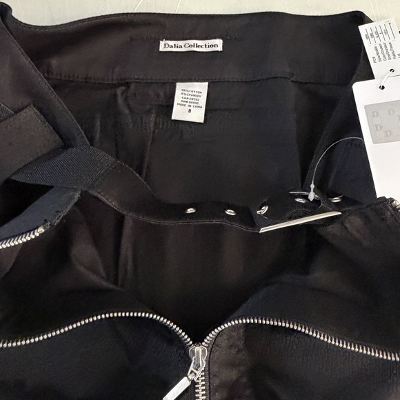 Dalia Collection Black Front Zip Pencil Skirt Size 8 Pockets Stretch Mod NWT - Picture 6 of 13